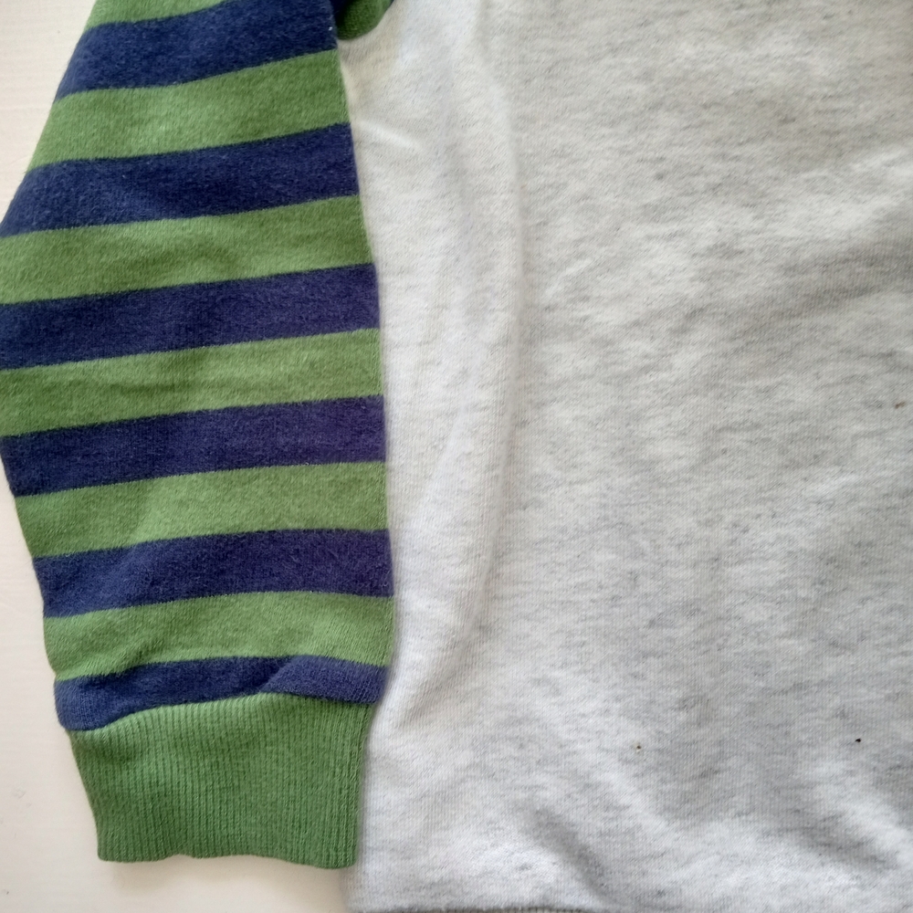 💫Carter's Baby Boy Striped Dinosaur Sweatshirt - Green and Blue - Picture 11 of 13